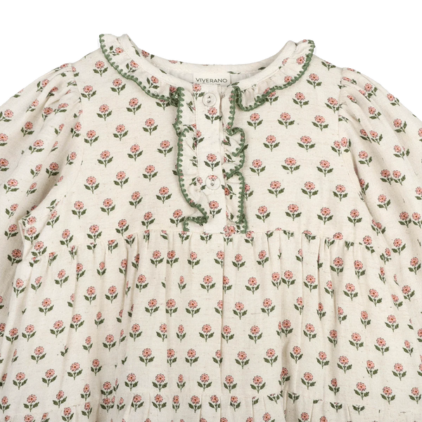 Bella Block Printed Floral Girl Dress