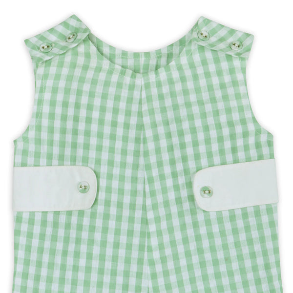 Forest Gingham Baby Romper