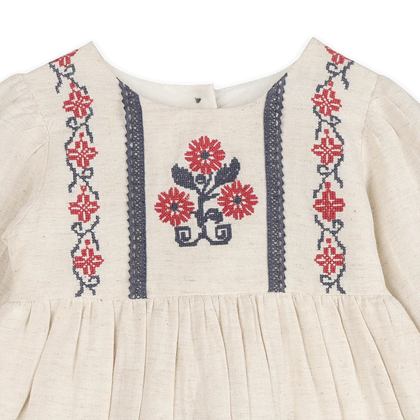Eileen Embroidered Floral Baby Dress & Bloomer Set