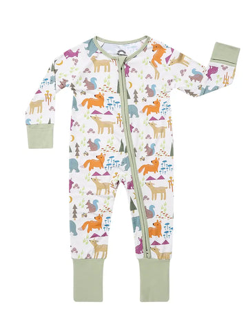 Forest Friends Bamboo Footie Pajamas