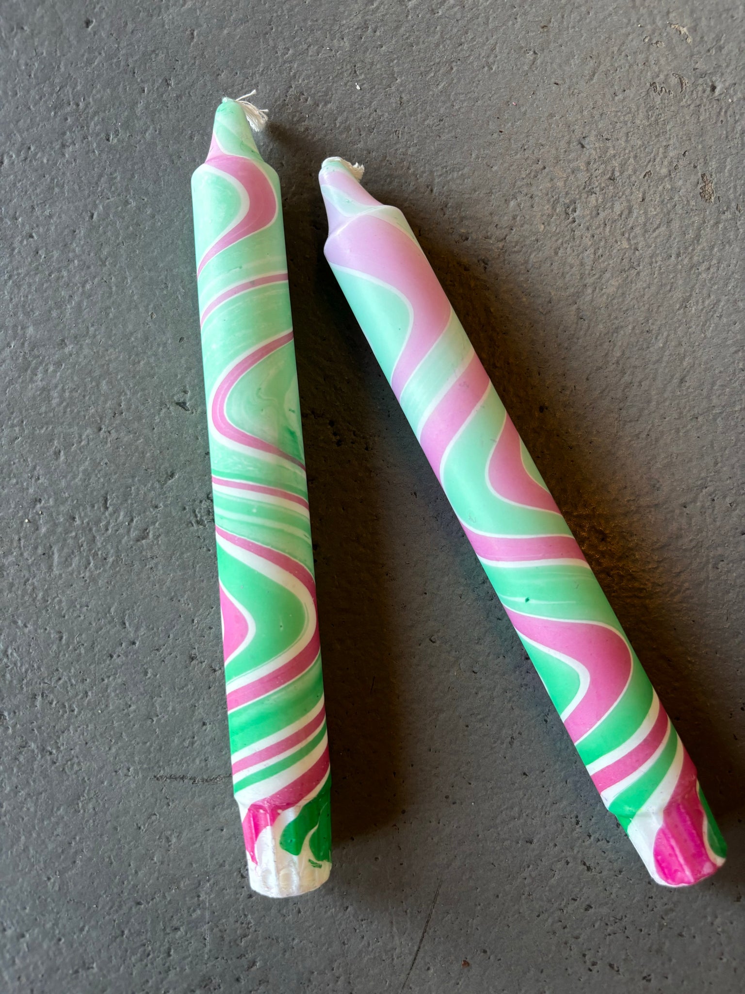 Marbled Taper Candles