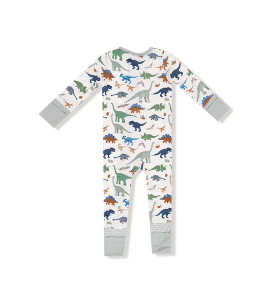 Two Way Zipper Romper- Washy Dinos