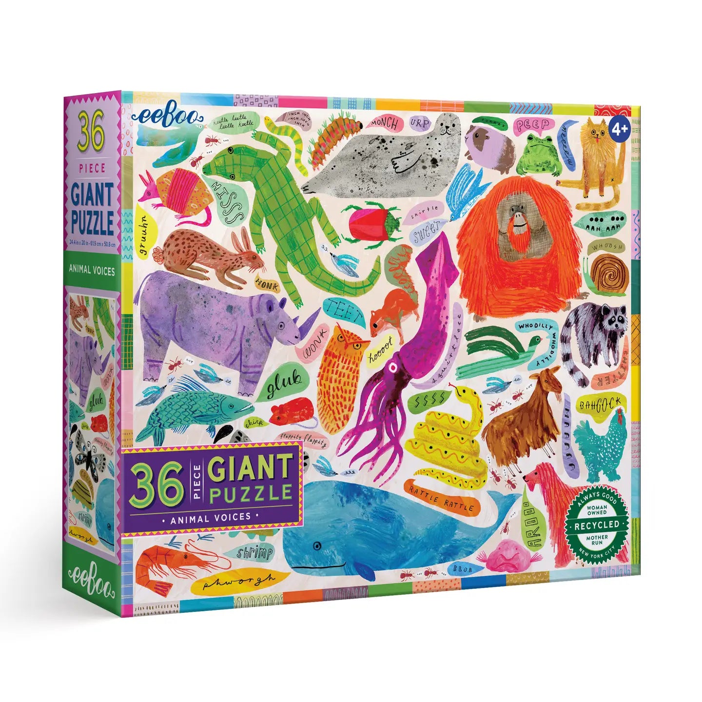 Animal Voice 36 Piece Giant Rectangular Puzzle