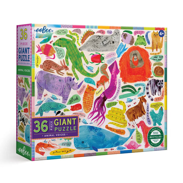 Animal Voice 36 Piece Giant Rectangular Puzzle