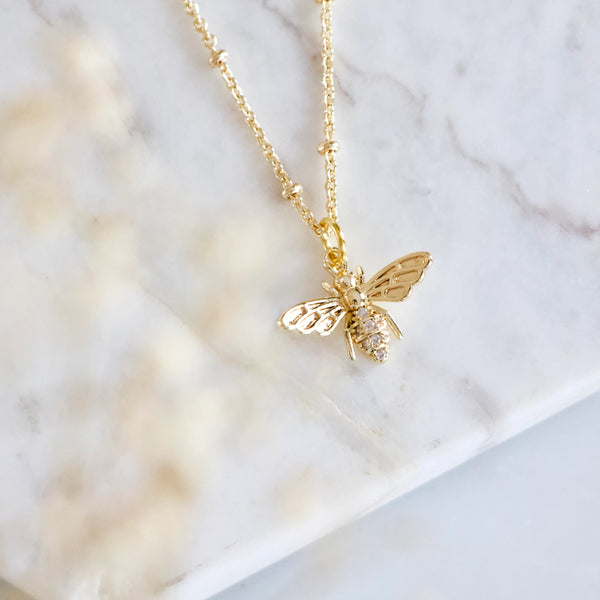 Cz Queen Bee Necklace