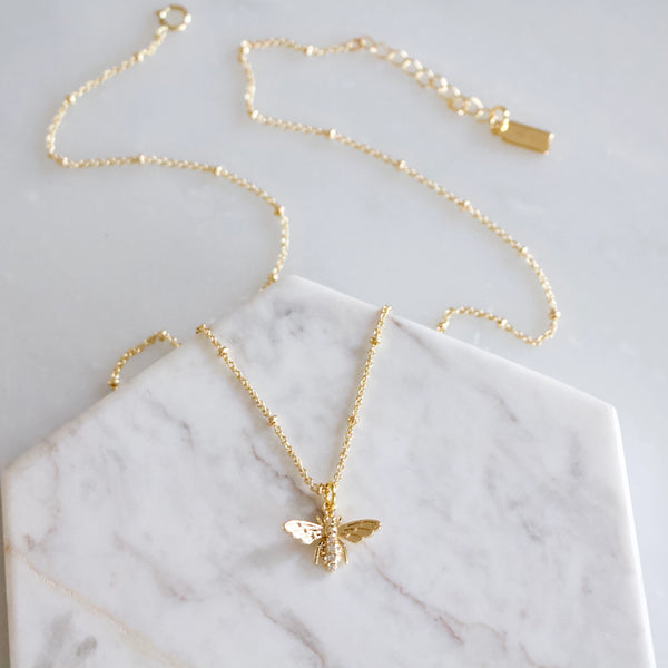 Cz Queen Bee Necklace