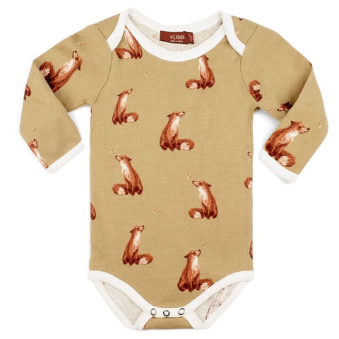 Milkbarn Long Sleeve Onesie - Gold Fox