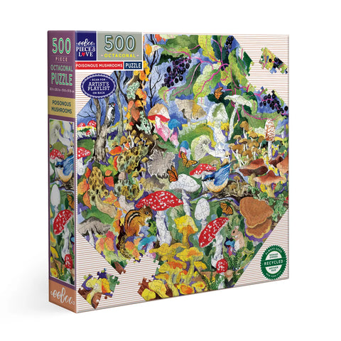 Poisonous Mushrooms 500 Piece Octagonal Puzzle