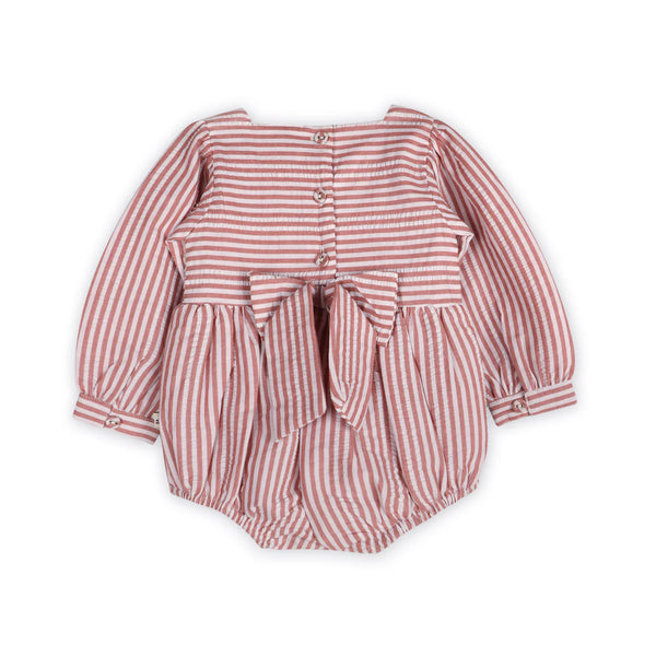 Siena Striped Embroidered Baby Romper & Headband Set