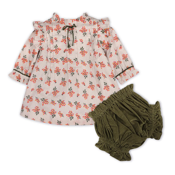 Lucca Floral Baby Dress & Bloomer Set