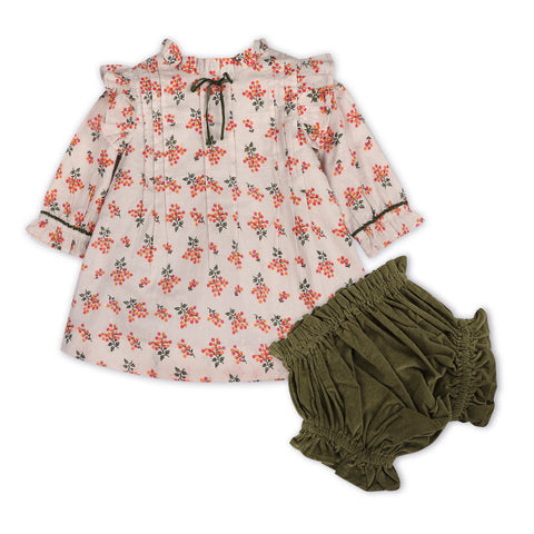 Lucca Floral Baby Dress & Bloomer Set
