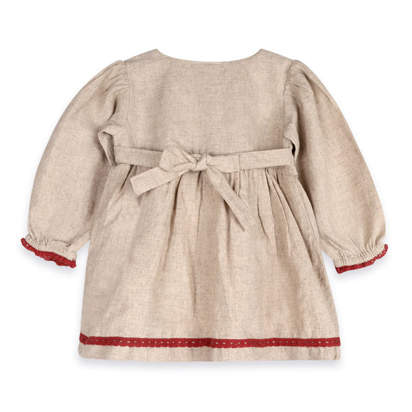 Ravello Linen Embroidered Baby Dress & Bloomer Set