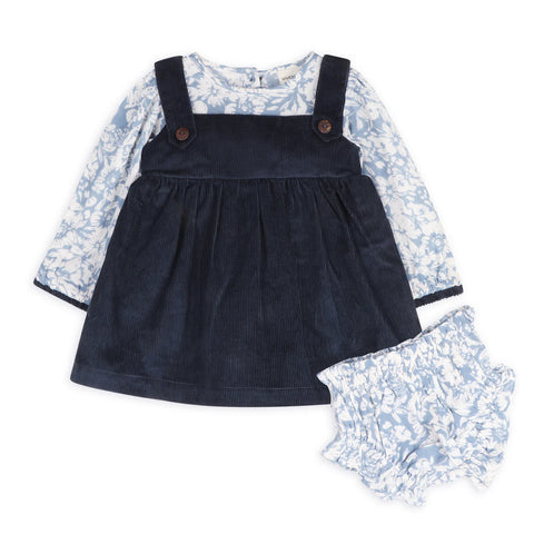 Cassis Pinafore Baby Dress & Bloomer Set