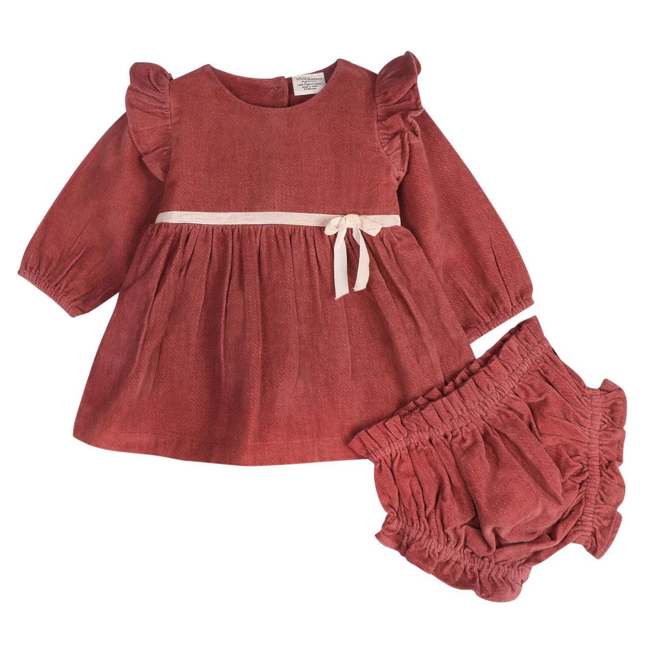 Amber Velvet Baby Dress & Bloomer Set