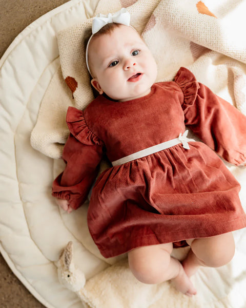 Amber Velvet Baby Dress & Bloomer Set
