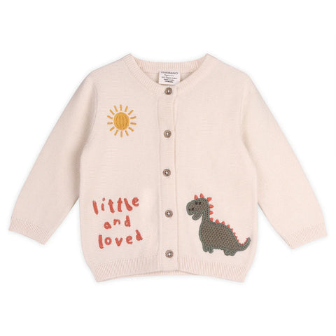 Little & Loved Dino Applique Baby Cardigan