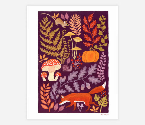 Autumnal Fox Art Print
