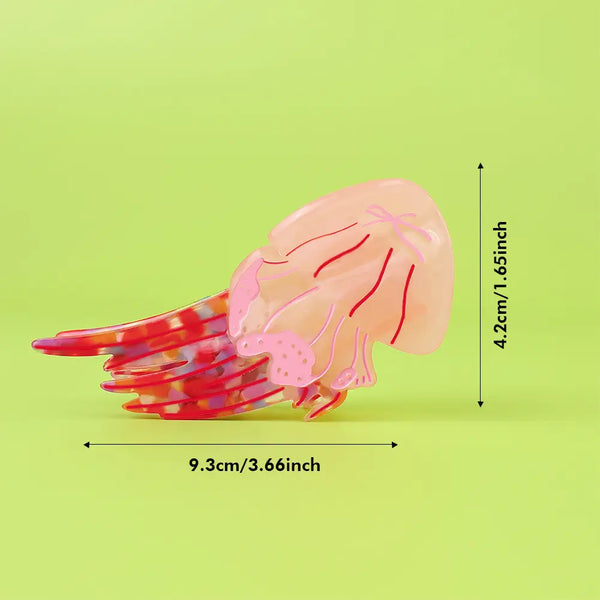 Pink Jellyfish Hair Claw Clip