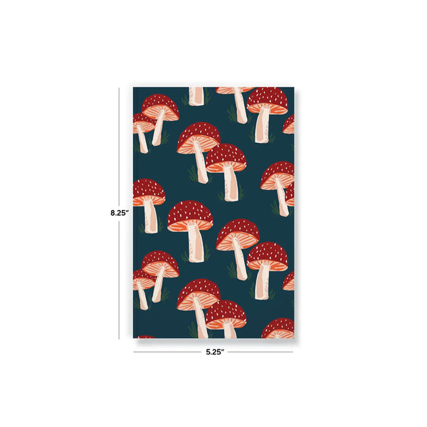 Navy Mushrooms Layflat Lined Journal