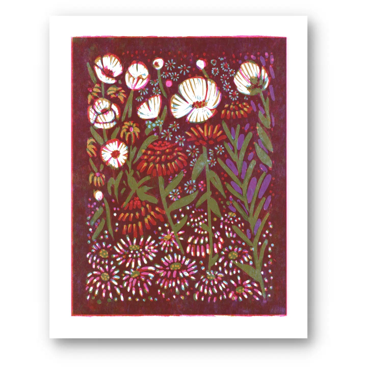 Zinnias and Anemones Art Print