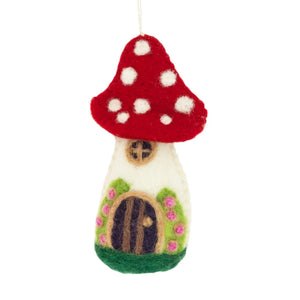 Rose Mushroom House Ornament