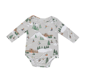 Winter Fun Skier Long Sleeve Onesie