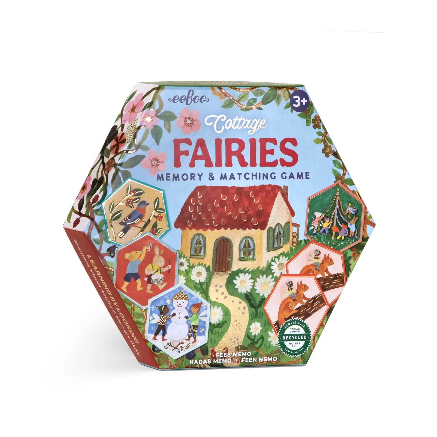 Cottage Fairies Hexagon Memory and Matching Game