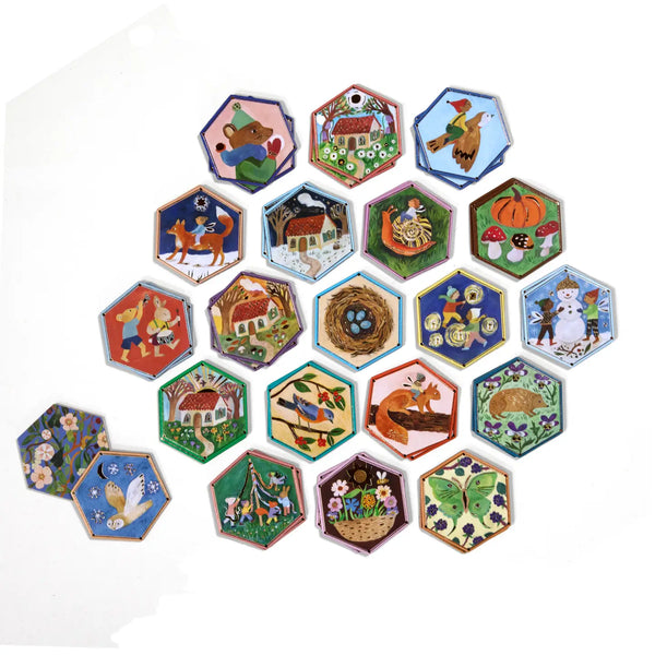 Cottage Fairies Hexagon Memory and Matching Game