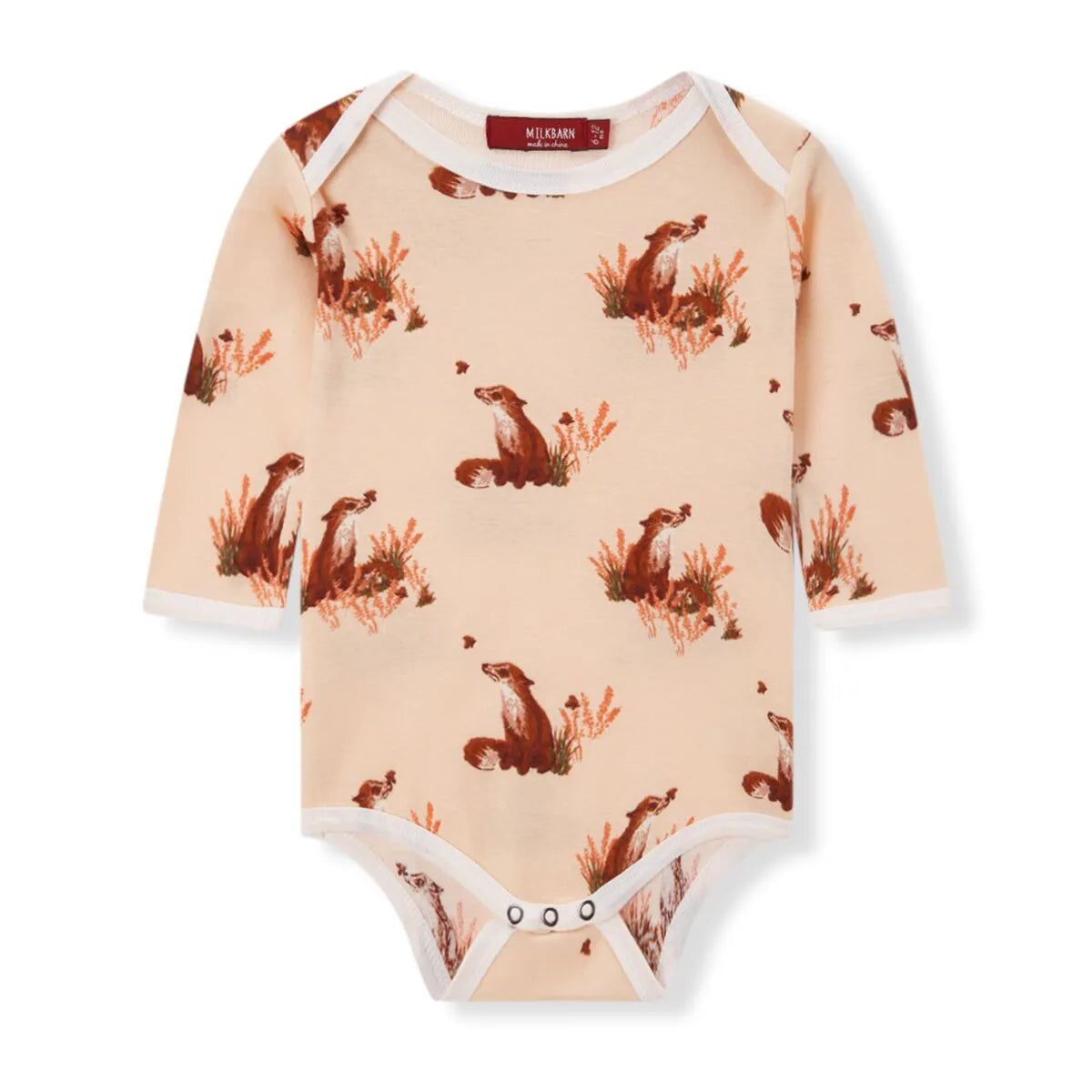 Milkbarn Long Sleeve Onesie- Floral Fox