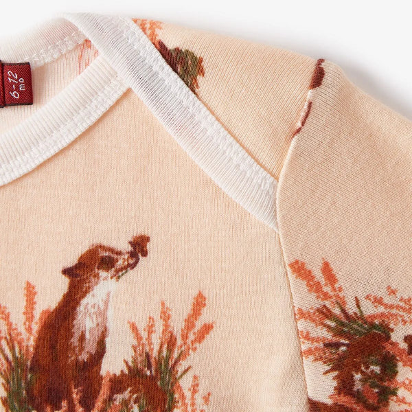 Milkbarn Long Sleeve Onesie- Floral Fox