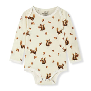 Milkbarn Long-sleeve Onesies- Chipmunk