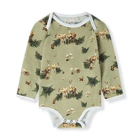 Milkbarn Long-sleeve Onesie- Forest Party