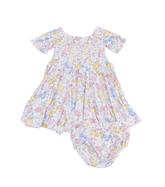 Viola Floral Puff Sleeve Smocked Dress with Bloomers