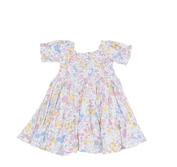 Viola Floral Puff Sleeve Smocked Dress with Bloomers