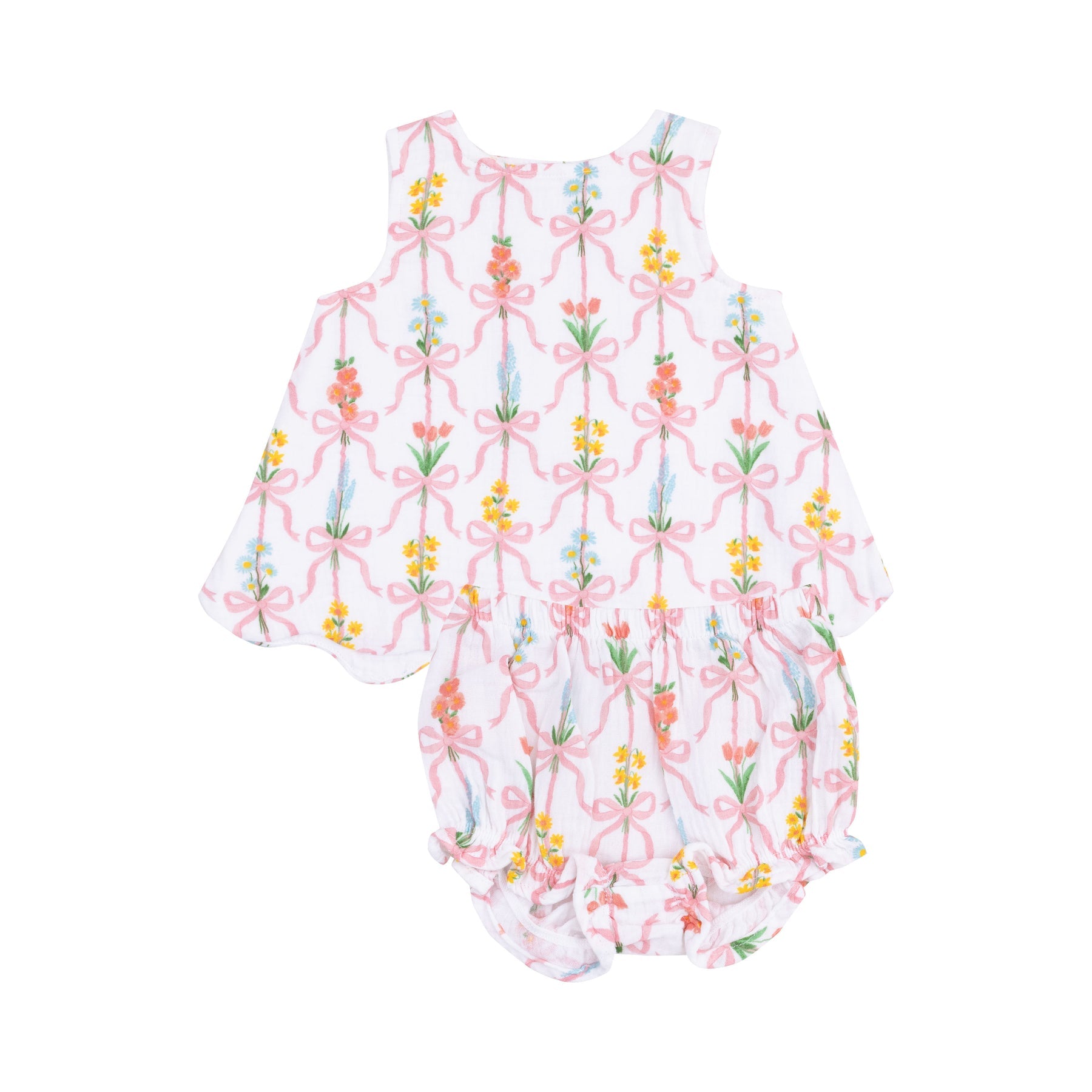 Ribbon Bouquets scallop open back top