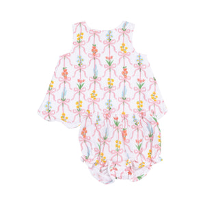 Ribbon Bouquets scallop open back top
