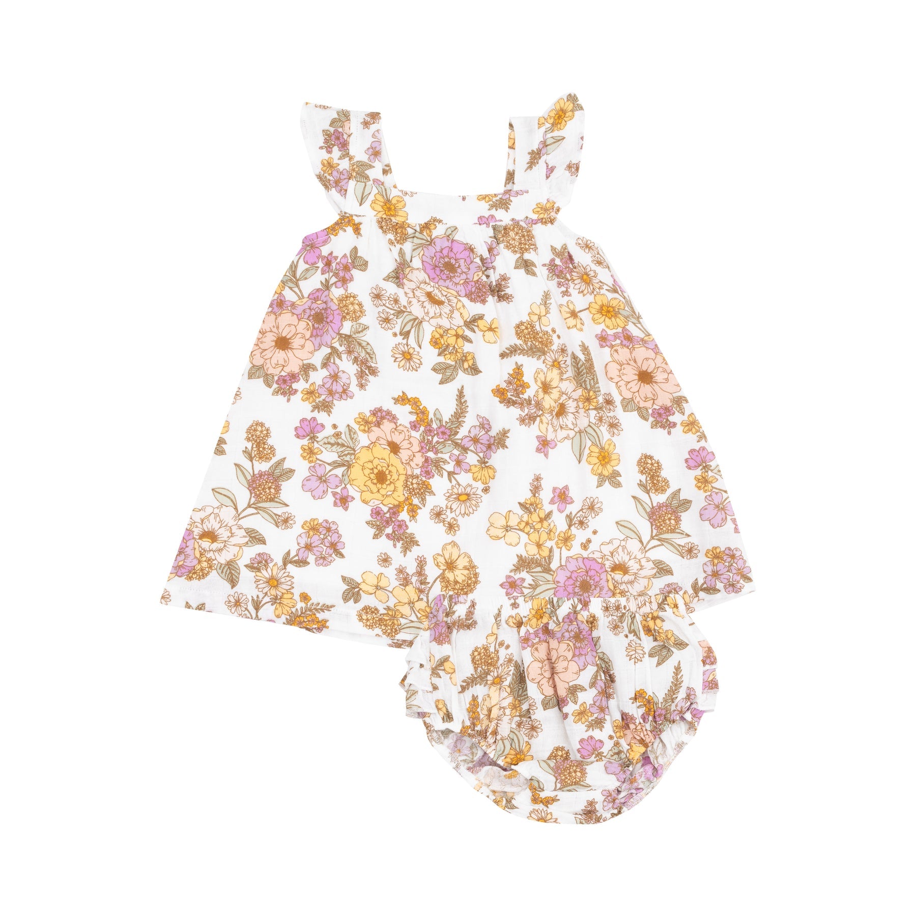 Anna May Floral sundress & diaper cover