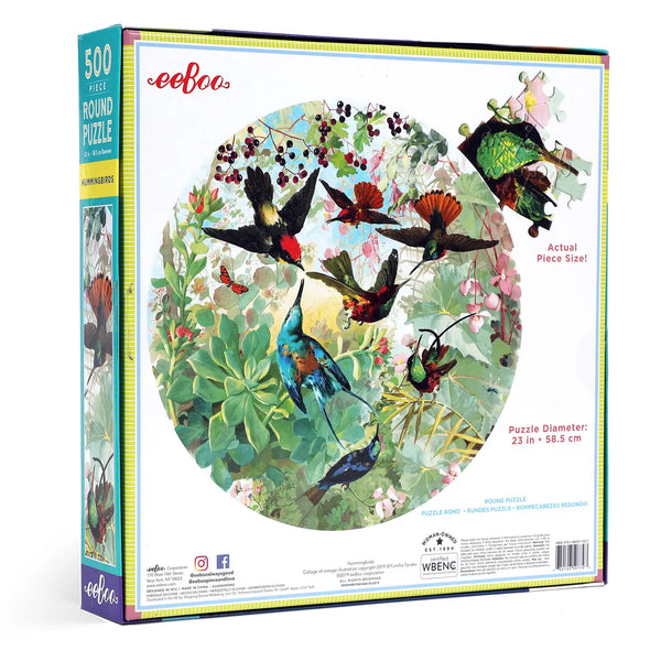 Hummingbirds 500 Piece Round Puzzle