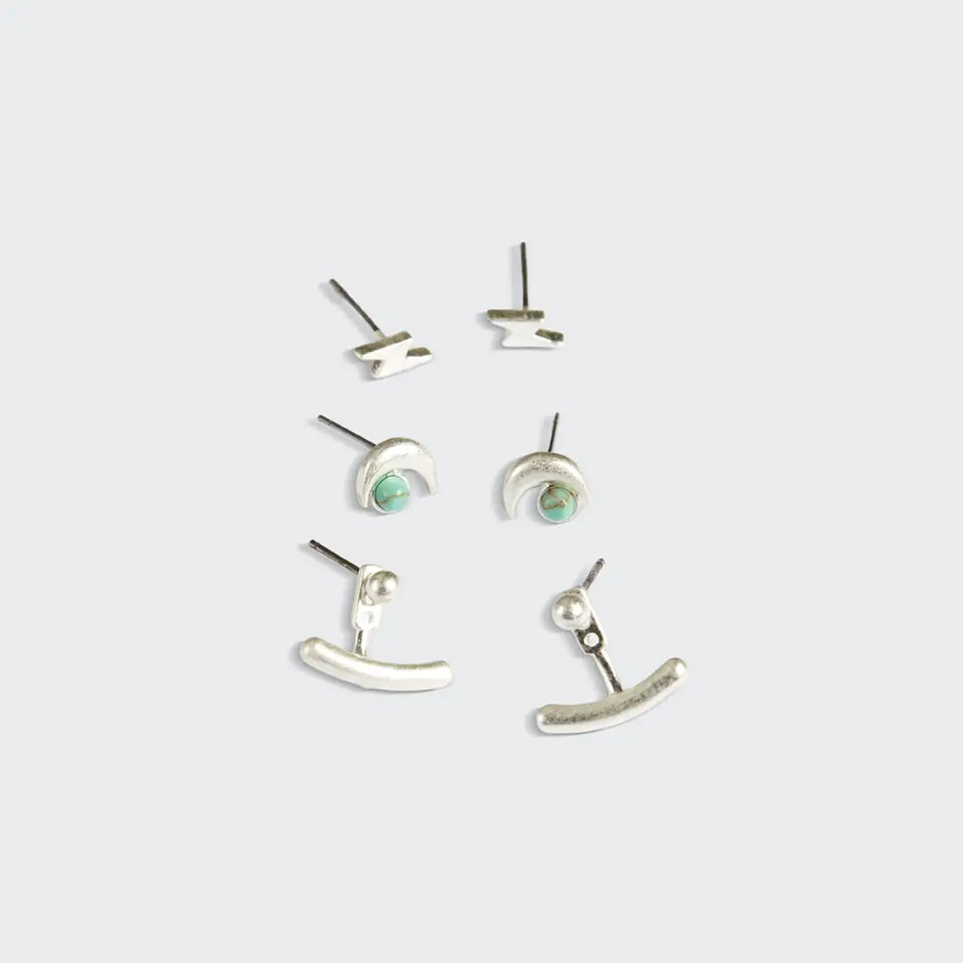 Stud Trio Ear Jacket Set