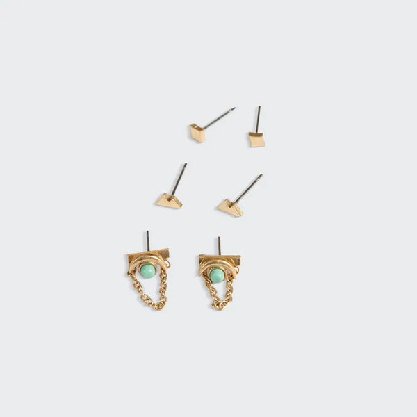 Stud Trio Ear Jacket Set