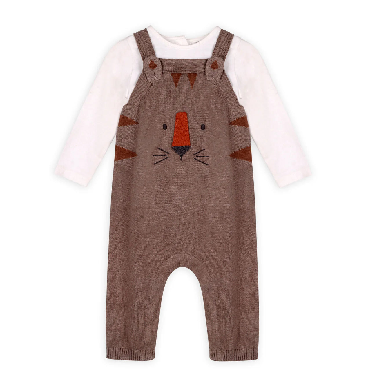 Tiger Jaquard Knit Overall Set