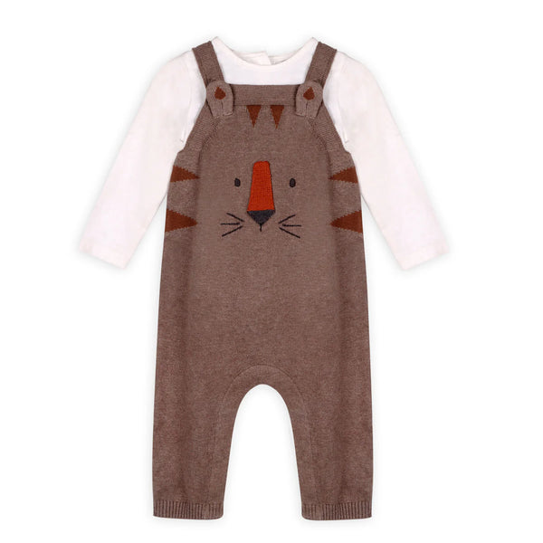 Tiger Jaquard Knit Overall Set