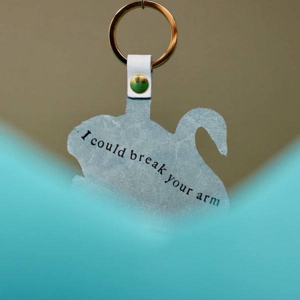 Leather Swan Keychain