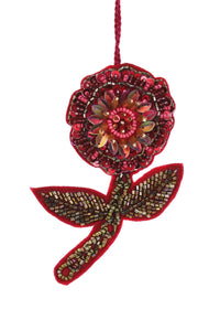 Tinsel Peony Ornament