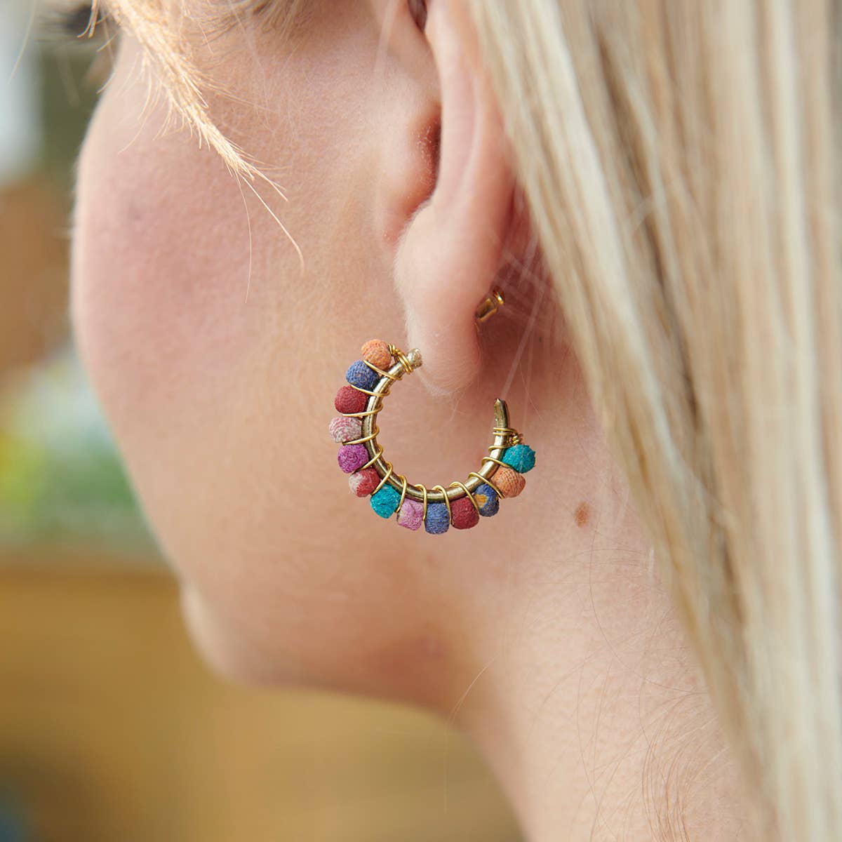 Kantha Mini Hoops