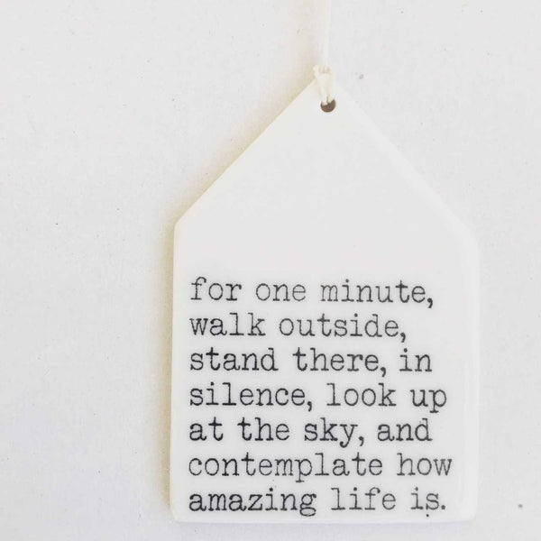 Porcelain Quote Ornament