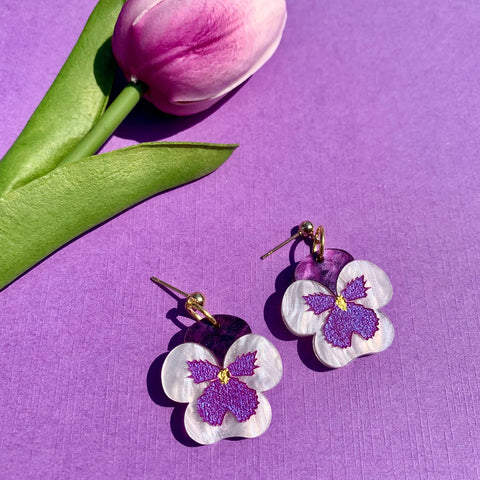 Mini Acrylic Flower Earrings