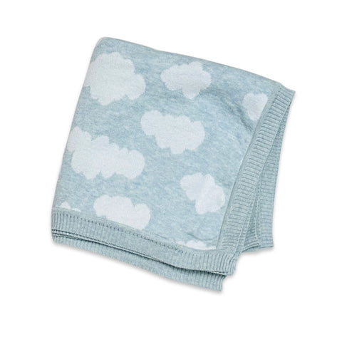 Organic Cotton Jacquard Knit Cloud Sweater Baby Blanket