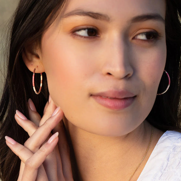Chromacolor Miyuki Beaded Small Hoop Earrings