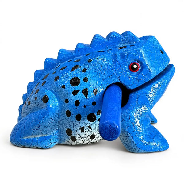 Painted Wooden Musical Frog Percussion Instrument